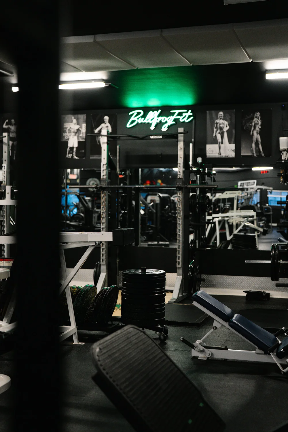 BullfrogFit strength training area with modern gym equipment